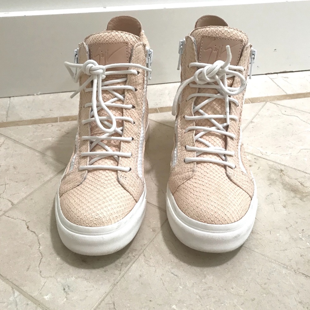 Giuseppe Zanotti Snake Embossed Leather High Top-7.5 - Picture 2 of 6